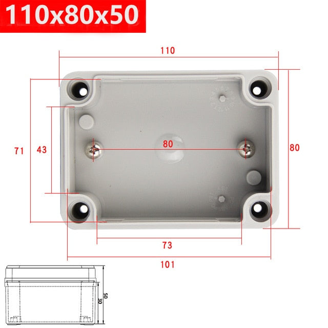 Waterproof Plastic Enclosure Box Electronic ip67 Project Instrument Case Electrical Project Box ABS Outdoor Junction Box Housing