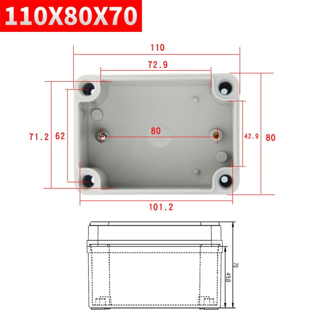 Waterproof Plastic Enclosure Box Electronic ip67 Project Instrument Case Electrical Project Box ABS Outdoor Junction Box Housing