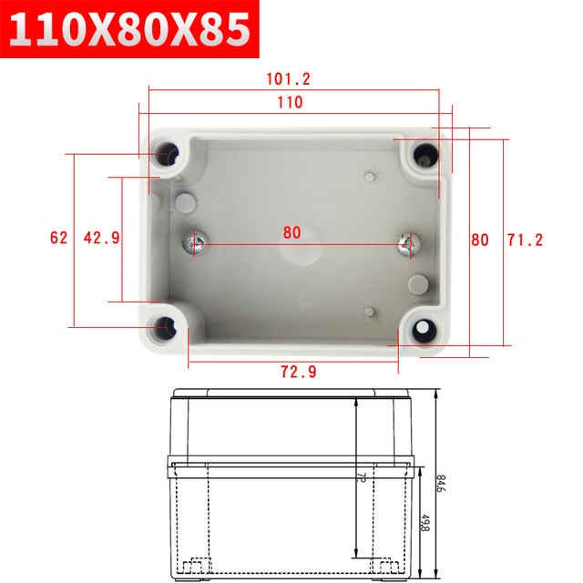 Waterproof Plastic Enclosure Box Electronic ip67 Project Instrument Case Electrical Project Box ABS Outdoor Junction Box Housing