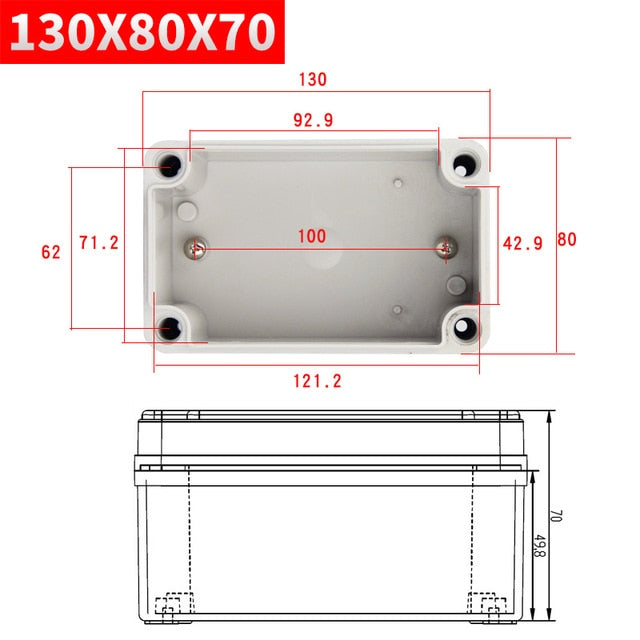 Waterproof Plastic Enclosure Box Electronic ip67 Project Instrument Case Electrical Project Box ABS Outdoor Junction Box Housing