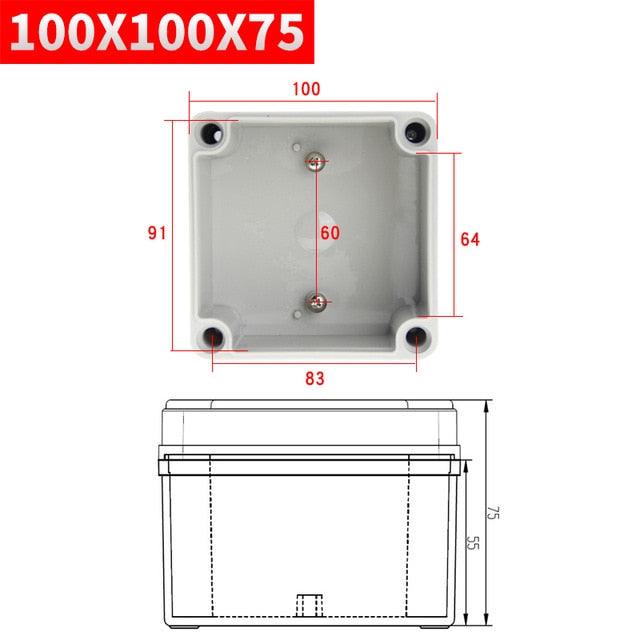 Waterproof Plastic Enclosure Box Electronic ip67 Project Instrument Case Electrical Project Box ABS Outdoor Junction Box Housing