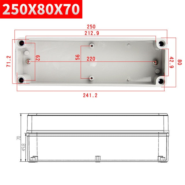 Waterproof Plastic Enclosure Box Electronic ip67 Project Instrument Case Electrical Project Box ABS Outdoor Junction Box Housing