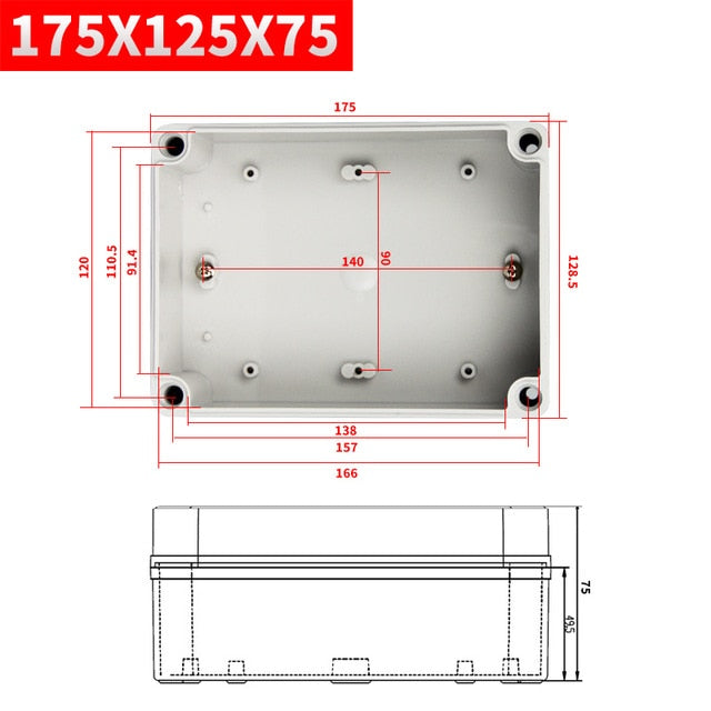 Waterproof Plastic Enclosure Box Electronic ip67 Project Instrument Case Electrical Project Box ABS Outdoor Junction Box Housing