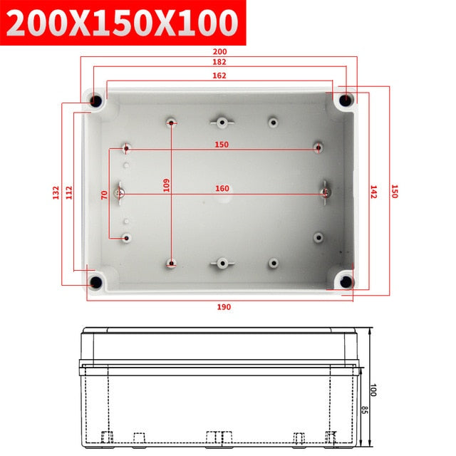 Waterproof Plastic Enclosure Box Electronic ip67 Project Instrument Case Electrical Project Box ABS Outdoor Junction Box Housing