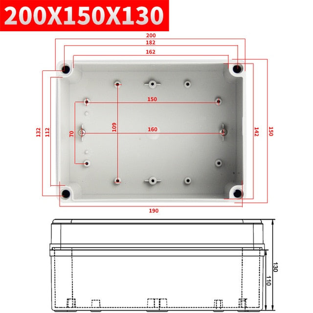 Waterproof Plastic Enclosure Box Electronic ip67 Project Instrument Case Electrical Project Box ABS Outdoor Junction Box Housing