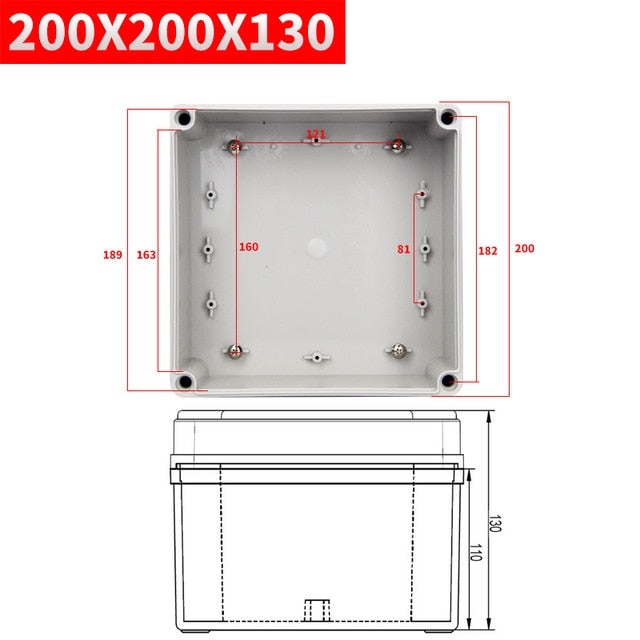 Waterproof Plastic Enclosure Box Electronic ip67 Project Instrument Case Electrical Project Box ABS Outdoor Junction Box Housing