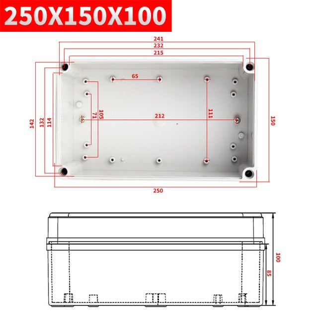 Waterproof Plastic Enclosure Box Electronic ip67 Project Instrument Case Electrical Project Box ABS Outdoor Junction Box Housing